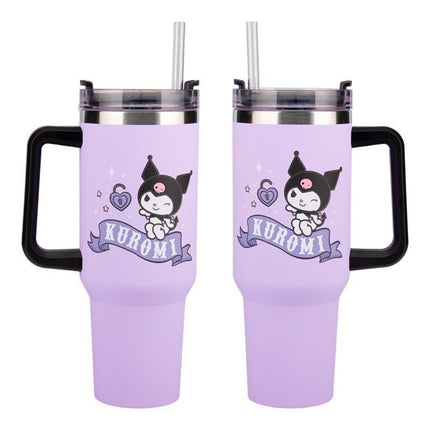 Paladone Sanrio Kuromi Insulated Cup 900ml με Καλαμάκι, Χερούλι & Multi-Way Καπάκι PP14604KUR Μωβ