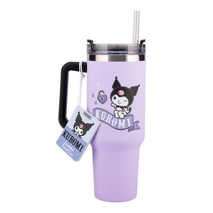 Paladone Sanrio Kuromi Insulated Cup 900ml με Καλαμάκι, Χερούλι & Multi-Way Καπάκι PP14604KUR Μωβ
