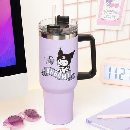 Paladone Sanrio Kuromi Insulated Cup 900ml με Καλαμάκι, Χερούλι & Multi-Way Καπάκι PP14604KUR Μωβ