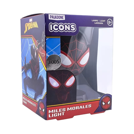Paladone Marvel Spider-Man Miles Morales Icon Light V2 Φωτιστικό 3D Φιγούρα 11cm Μαύρο/Κόκκινο, 3+ Ετών