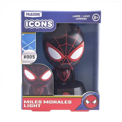 Paladone Marvel Spider-Man Miles Morales Icon Light V2 Φωτιστικό 3D Φιγούρα 11cm Μαύρο/Κόκκινο, 3+ Ετών