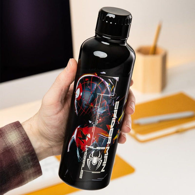 Paladone Marvel Miles Morales Μεταλλικό Μπουκάλι Νερού 500ml από Ανοξείδωτο Ατσάλι PP14526SPM Μαύρο