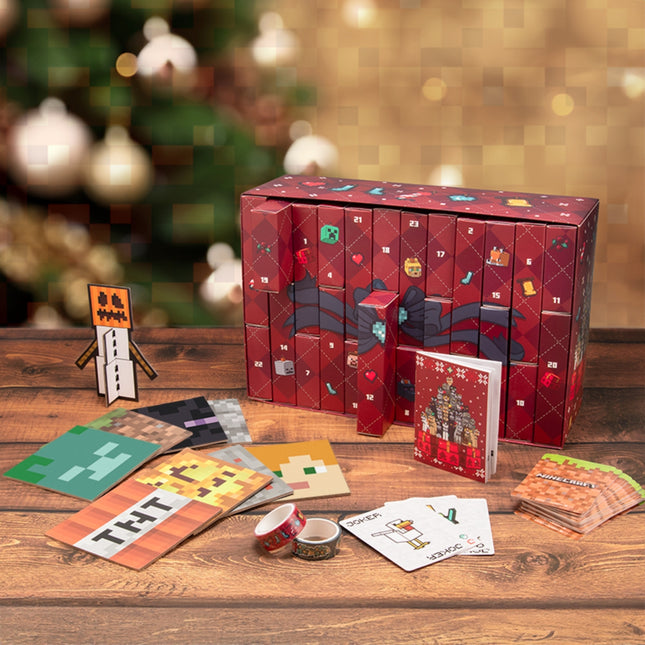 Paladone Minecraft 24 Boxes Advent Calendar Χριστουγεννιάτικο Ημερολόγιο με 24 Εκπλήξεις, Σχεδιασμό Βιβλίου & Συλλεκτικά Δώρα Minecraft PP13846MCF, 8+ Ετών