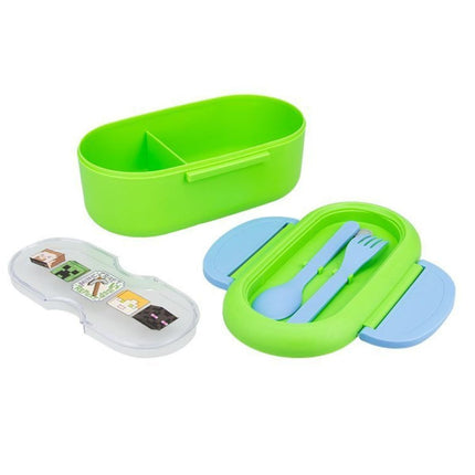 Paladone Minecraft Bento Box Δοχείο Φαγητού με Διαχωριστικό, Πιρούνι & Κουτάλι PP14878MCF Πράσινο