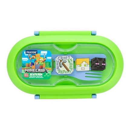 Paladone Minecraft Bento Box Δοχείο Φαγητού με Διαχωριστικό, Πιρούνι & Κουτάλι PP14878MCF Πράσινο