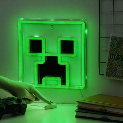 Paladone Minecraft Creeper Επιτοίχιο LED Neon Φωτιστικό 25cm με Τροφοδοσία USB PP14020MCFVN