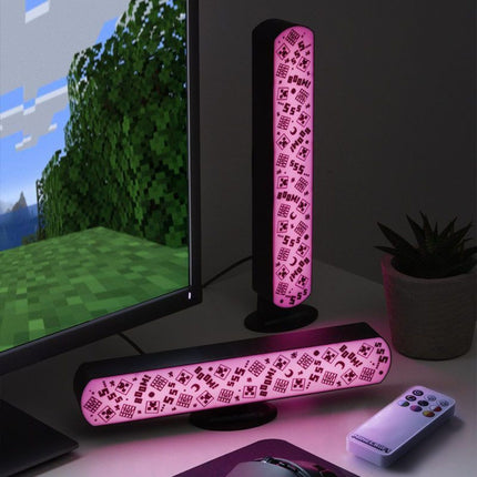Paladone Minecraft Σετ 2 RGB Φωτιστικών Μπάρων 25cm με Τηλεχειριστήριο PP13889MCF