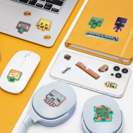 Paladone Minecraft Puffy Gadget Decals Αυτοκόλλητα 3D Βινυλίου 60 Τεμαχίων για Κινητό, Laptop & Κονσόλα PP13218MCF