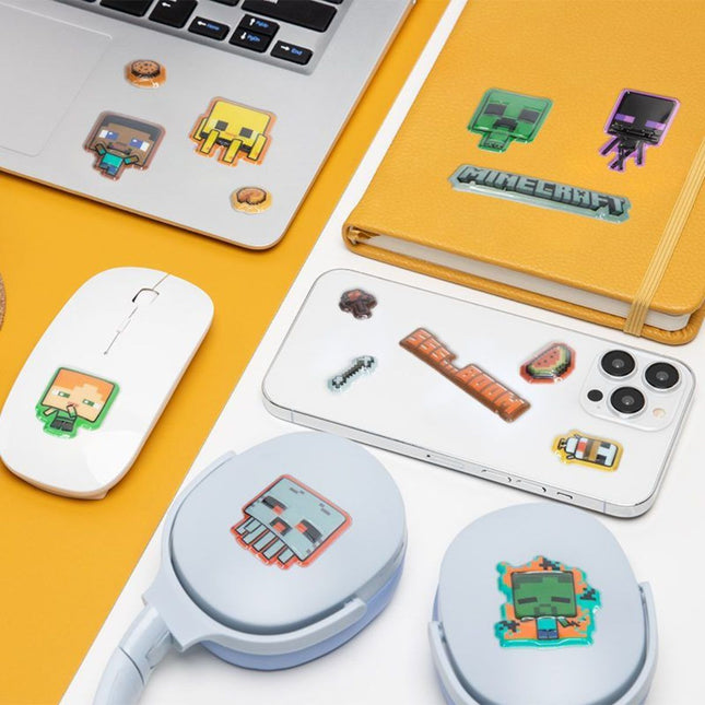 Paladone Minecraft Puffy Gadget Decals Αυτοκόλλητα 3D Βινυλίου 60 Τεμαχίων για Κινητό, Laptop & Κονσόλα PP13218MCF