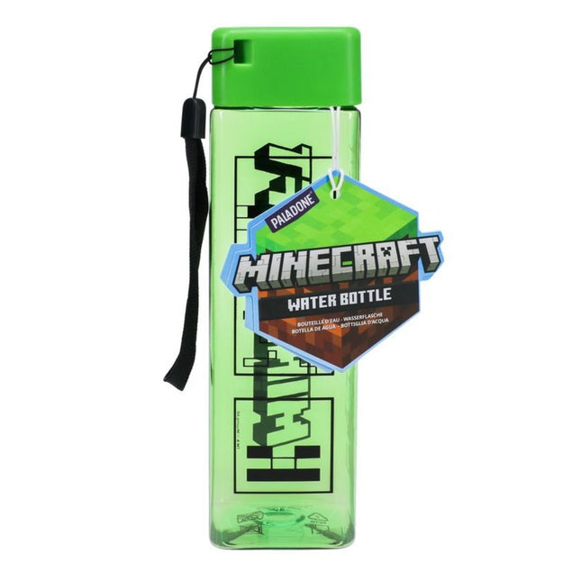Paladone Minecraft Πλαστικό Μπουκάλι Νερού 500ml με Λουράκι Καρπού Πράσινο PP11393MCFV2