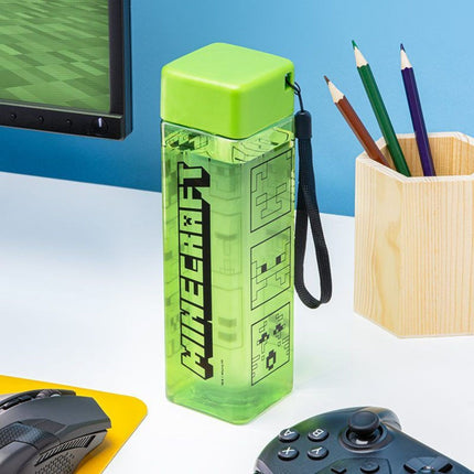 Paladone Minecraft Πλαστικό Μπουκάλι Νερού 500ml με Λουράκι Καρπού Πράσινο PP11393MCFV2