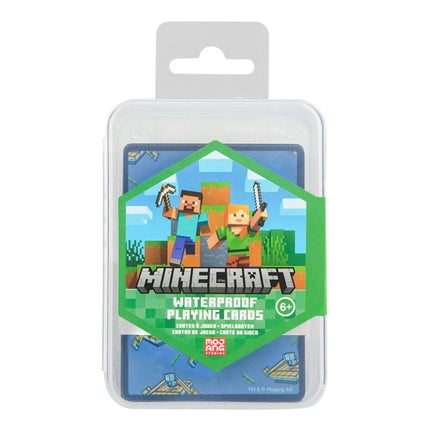 Paladone Minecraft Αδιάβροχες Τράπουλες με 52 Κάρτες, 2 Jokers & Πλαστική Θήκη Αποθήκευσης PP14949MCF