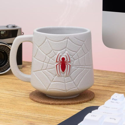 Paladone Marvel Spider-Man Shaped Mug Κεραμική Κούπα 450ml με Ανάγλυφο Spider-Web Logo PP11689MCV2 Λευκό