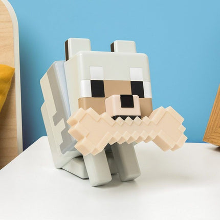 Paladone Minecraft Wolf GloBuddies Φωτιστικό Νυκτός 14.3cm με Φωτιζόμενο Κόκαλο & Κολάρο