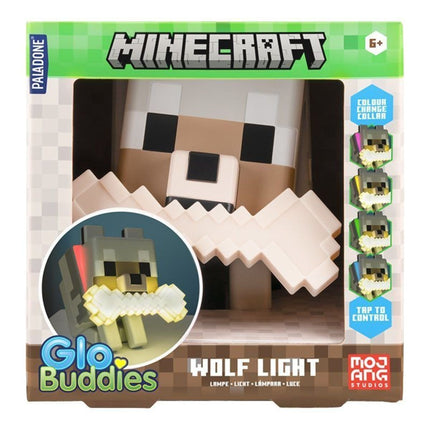 Paladone Minecraft Wolf GloBuddies Φωτιστικό Νυκτός 14.3cm με Φωτιζόμενο Κόκαλο & Κολάρο