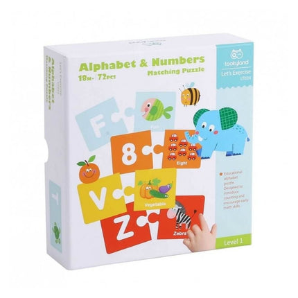 Tooky Toy Εκπαιδευτικό Παζλ Αγγλικό Αλφάβητο & Αριθμοί με Κάρτες LT034 18+ Μηνών