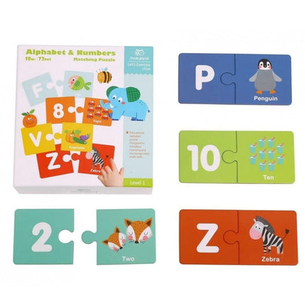Tooky Toy Εκπαιδευτικό Παζλ Αγγλικό Αλφάβητο & Αριθμοί με Κάρτες LT034 18+ Μηνών