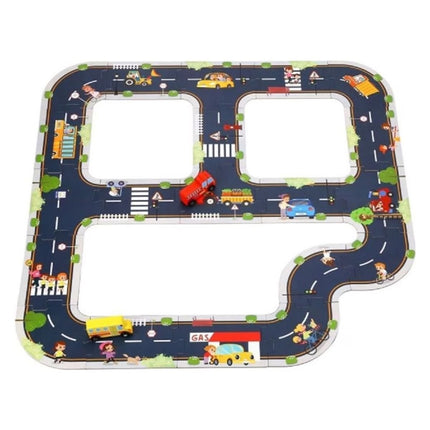 Tooky Toy Ξύλινο Εκπαιδευτικό Puzzle Αυτοκινητόδρομος 20 Τεμάχια TH103 3+ Ετών