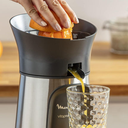 MOULINEX Ηλεκτρικός Στίφτης 100W με Χωρητικότητα 0.6L, 3 Κώνους, Anti-drip Στόμιο & Φίλτρο Πολτού PC603D10