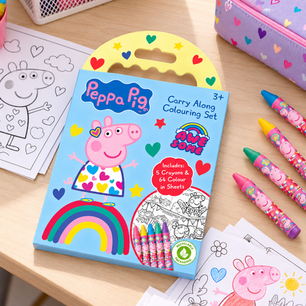 Peppa Pig Carry Along – Σετ Ζωγραφικής & Δημιουργικής Απασχόλησης που παίρνετε μαζί σας AN-PECAR
