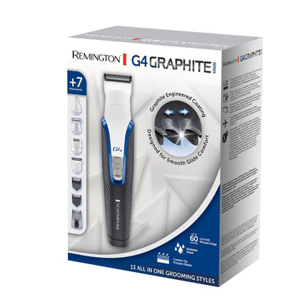 Remington G4 Graphite Series Πολυλειτουργικό Τρίμερ Περιποίησης με Λεπίδες Γραφίτη για Πρόσωπο, Μαλλιά και Σώμα και Αυτονομία έως 60 Λεπτά PG4000