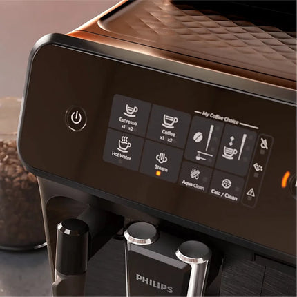 PHILIPS 1200 Series Αυτόματη Μηχανή Espresso 1500W 15 Bar, Μύλος Άλεσης 100% Κεραμικός με 12 Ρυθμίσεις, Classic Milk Frother & AquaClean EP1220/00, Μαύρο