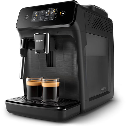PHILIPS 1200 Series Αυτόματη Μηχανή Espresso 1500W 15 Bar, Μύλος Άλεσης 100% Κεραμικός με 12 Ρυθμίσεις, Classic Milk Frother & AquaClean EP1220/00, Μαύρο