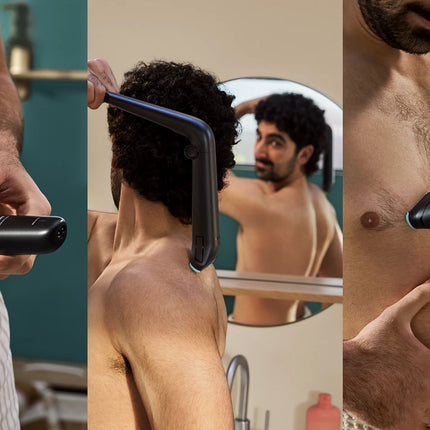 Philips Bodygroom Series 5000 Επαναφορτιζόμενη Αδιάβροχη Ξυριστική & Τρίμερ Σώματος με Τριπλή Προστασία, 3 Κουμπωτές Χτένες, Εξάρτημα Πλάτης και Αυτονομία έως 100 Λεπτά BG5475/15
