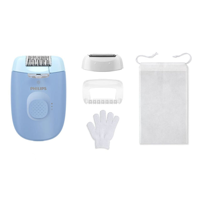 Philips Epilator Series 4000 Ενσύρματη Αποτριχωτική Συσκευή με 2 Ρυθμίσεις Ταχύτητας, Πλενόμενη Κεφαλή και Θήκη για Αποτρίχωση, Ξύρισμα & Απολέπιση BRE247/00