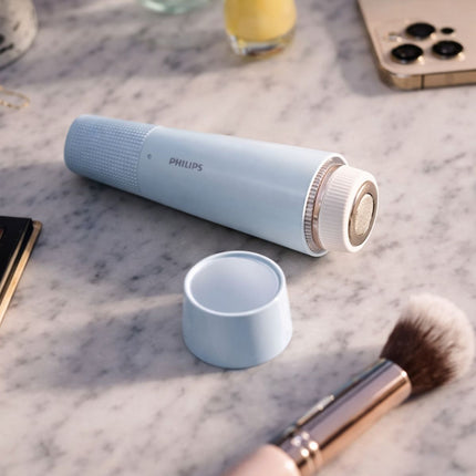 Philips Facial Hair Remover Series 5000 Συσκευή Αποτρίχωσης Προσώπου με Κυκλικό Φωτισμό & Αυτοακονιζόμενες Λεπίδες για Απαλό και Λείο Δέρμα με Υποαλλεργικό Πλέγμα BRR484/00 Μπλε