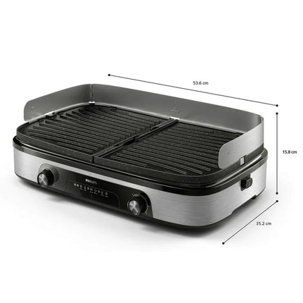 Philips Series 5000 Ηλεκτρική Γκριλιέρα Επαφής 2400W με 2 Ζώνες Θέρμανσης και Αναστρέψιμες Πλάκες Maifan HD6222/90