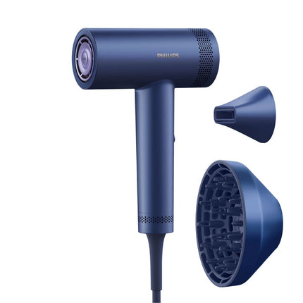 Philips Hair Dryer Series 8000 Σεσουάρ 1400W με ThermoShield Advanced, 228 km/h, Ιόντα Λειτουργία Μνήμης και Στέγνωμα σε 3 Λεπτά BHD839/10 Μπλε