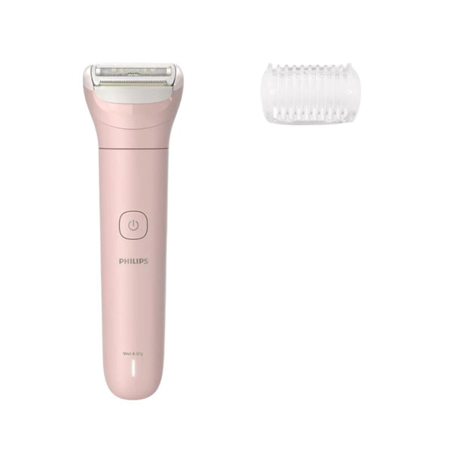 Philips Series 6000 Επαναφορτιζόμενη Ξυριστική Μηχανή Wet and Dry για Σώμα, Πόδια και Μασχάλες με 3 Λεπίδες & Αυτονομία έως 80 Λεπτά BRL128/00 Ροζ