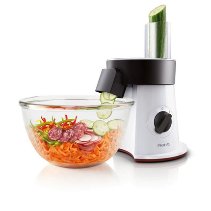 PHILIPS Viva Collection SaladMaker Πολυλειτουργικός Παρασκευαστής Σαλάτας 200W με 6 Δίσκους Κοπής & XL Στόμιο HR1388/80