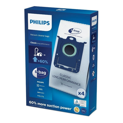 PHILIPS Σακούλες Ηλεκτρικής Σκούπας s-bag®Κλασική Έκδοση Μεγάλης Διάρκειας 4 Τεμάχια FC8021/03