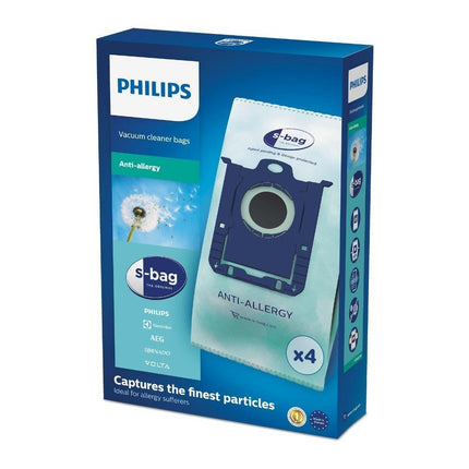 PHILIPS Αντιαλλεργικές Σακούλες Ηλεκτρικής Σκούπας s-bag® 4 Τεμάχια FC8022/04