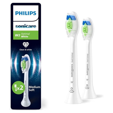 Philips Sonicare Optimal White Ανταλλακτικές Κεφαλές για Ηλεκτρικές Οδοντόβουρτσες 2 Τεμάχια (HX6062/87)