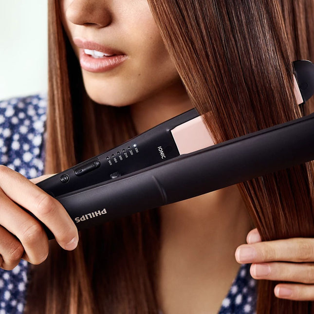 Philips StraightCare Essential Ισιωτική Μαλλιών με 6 Ρυθμίσεις Θερμοκρασίας, Μακριές Πλάκες, Εκπομπή Ιόντων & ThermoProtect BHS378/00