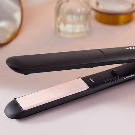 Philips StraightCare Essential Ισιωτική Μαλλιών με 6 Ρυθμίσεις Θερμοκρασίας, Μακριές Πλάκες, Εκπομπή Ιόντων & ThermoProtect BHS378/00