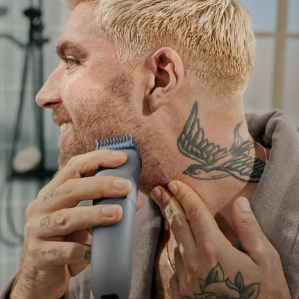 Philips Beard Trimmer Series 3000 Επαναφορτιζόμενο Τρίμερ Γενιών Wet & Dry με 20 Ρυθμίσεις Μήκους, Στρογγυλεμένες Λεπίδες, Αδιάβροχο και Αυτονομία έως 60 Λεπτά BT3615/15 Γκρι