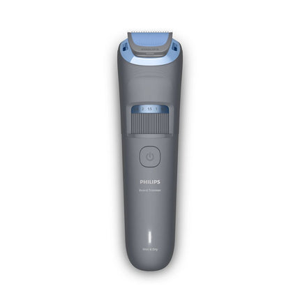 Philips Beard Trimmer Series 3000 Επαναφορτιζόμενο Τρίμερ Γενιών Wet & Dry με 20 Ρυθμίσεις Μήκους, Στρογγυλεμένες Λεπίδες, Αδιάβροχο και Αυτονομία έως 60 Λεπτά BT3615/15 Γκρι