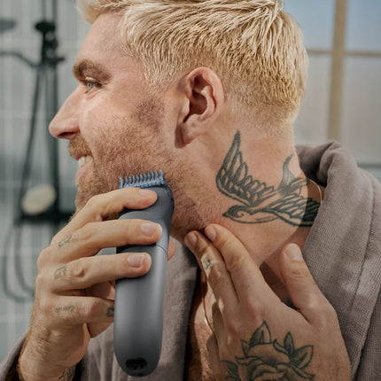 Philips Beard Trimmer Series 3000 Επαναφορτιζόμενο Τρίμερ Γενιών Wet & Dry με 20 Ρυθμίσεις Μήκους, Στρογγυλεμένες Λεπίδες, Αδιάβροχο και Αυτονομία έως 60 Λεπτά BT3617/15 Γκρι Σκούρο