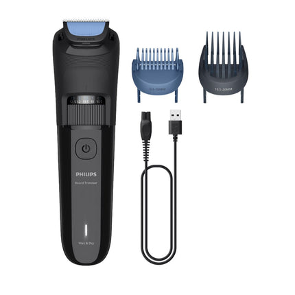 Philips Beard Trimmer Series 3000 Επαναφορτιζόμενο Τρίμερ Γενιών Wet & Dry με 40 Ρυθμίσεις Μήκους, Στρογγυλεμένες Λεπίδες και Αυτονομία άνω των 70 Λεπτών BT3620/15 Μαύρο