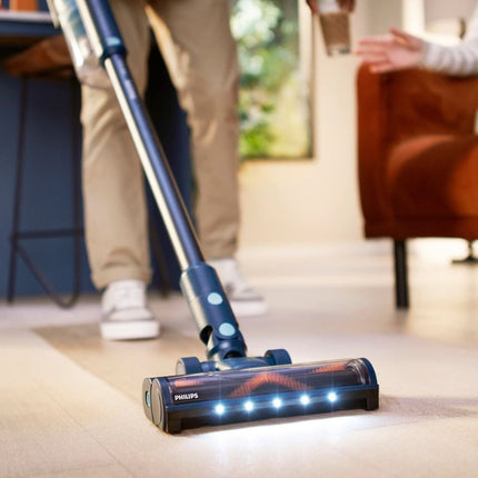 PHILIPS 5000 Series Ασύρματη Επαναφορτιζόμενη Σκούπα Stick 25.2V Aqua με LED Πέλμα & Εξάρτημα για Κατοικίδια XC5141/01 Μπλε