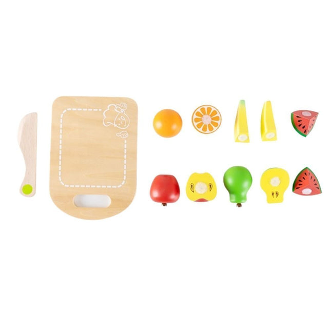PHOOHI Ξύλινο Σετ Κοπής Φρούτων με Ασφαλή Σχεδίαση, Ιδανικό για Παιδιά από 18 Μηνών &amp; Άνω