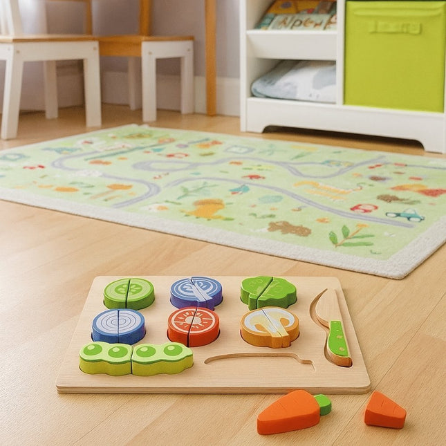 PHOOHI PH01F012 Παιδικό Ξύλινο Παιχνίδι Δίσκος Λαχανικών