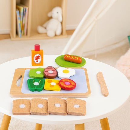 PHOOHI PH01E012 Παιδικό Ξύλινο Παιχνίδι Σετ Σαντουιτς