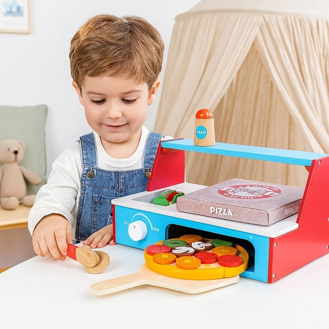 PHOOHI PH01I003 Παιδικό Ξύλινο Παιχνίδι Πίτσα Grill