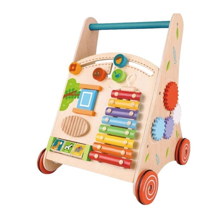 PHOOHI Ξύλινος Περπατούρα Δραστηριοτήτων, Πολυλειτουργικό Κέντρο Παιχνιδιού & Ανάπτυξης Δεξιοτήτων για Παιδιά από 3 Ετών