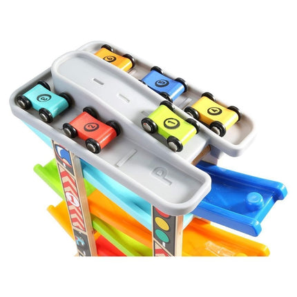 PHOOHI Ξύλινη Πίστα Αυτοκινήτων Montessori, Εκπαιδευτικό STEM Παιχνίδι για Νήπια